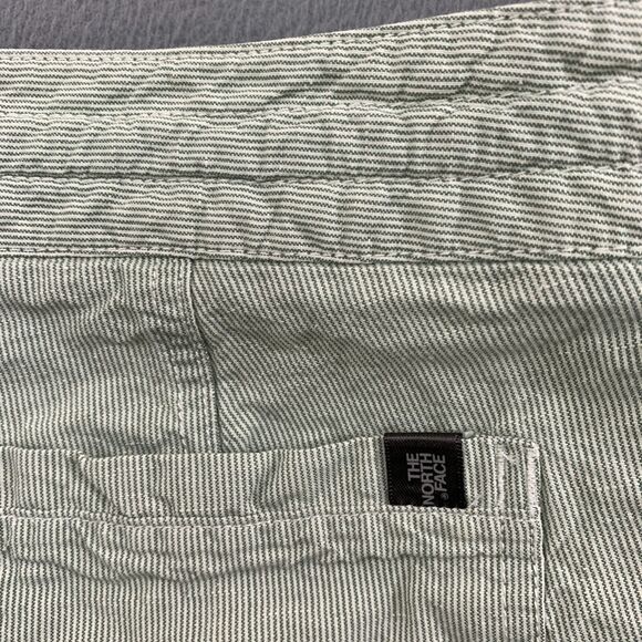 The North Face Shorts Size 10 Wander Free Linen Blend Striped Green 4" Inseam - Picture 14 of 14